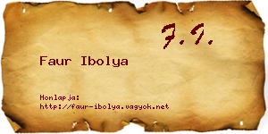 Faur Ibolya névjegykártya