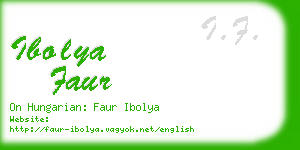 ibolya faur business card